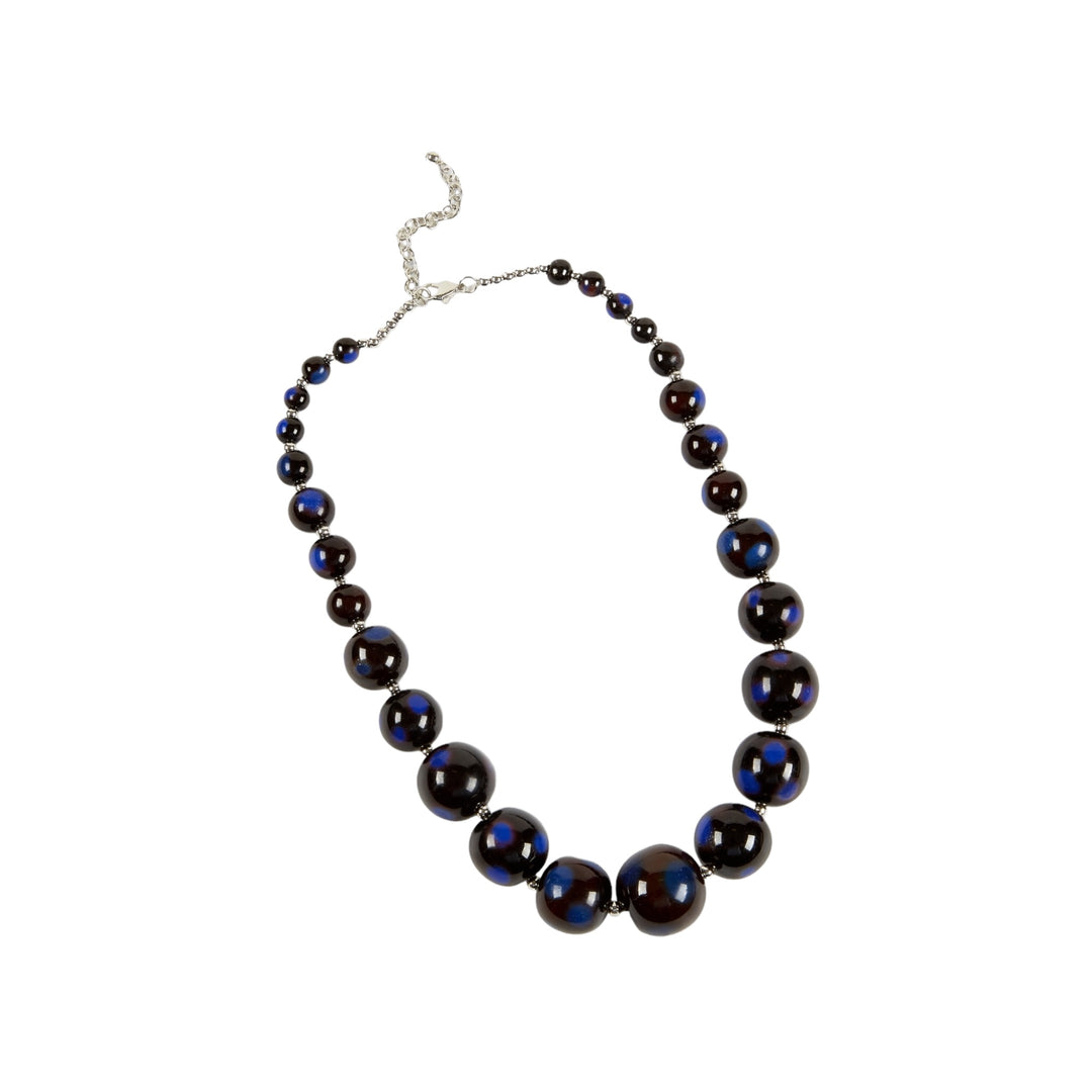 Dante Short Beaded Necklace Black and Blue