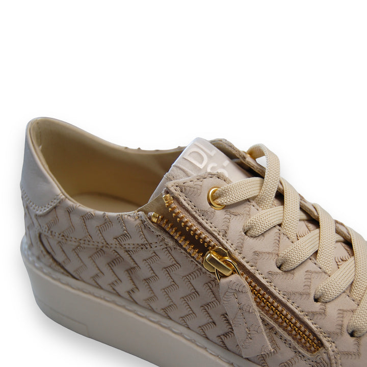 DL Sport Woven Leather Sneaker Taupe Style 5604 Zago Beige V1 detail